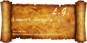 Lampert Gergely névjegykártya